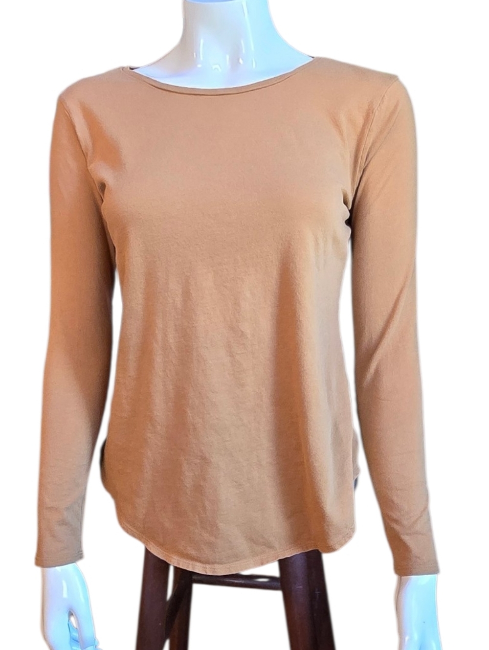 Size Small Women's Tan Long Sleeve Shirt